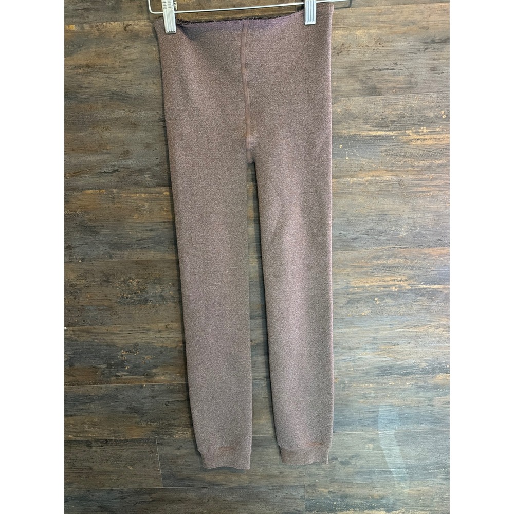 Timberland Womens Fleece Lined Leggings Mauve Brown Small Medium Warm Cozy